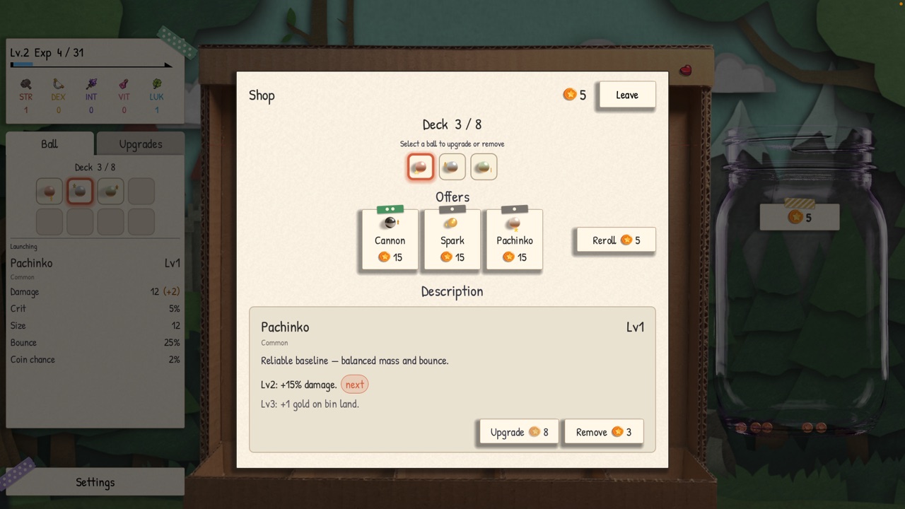 PachiRogue in-run shop